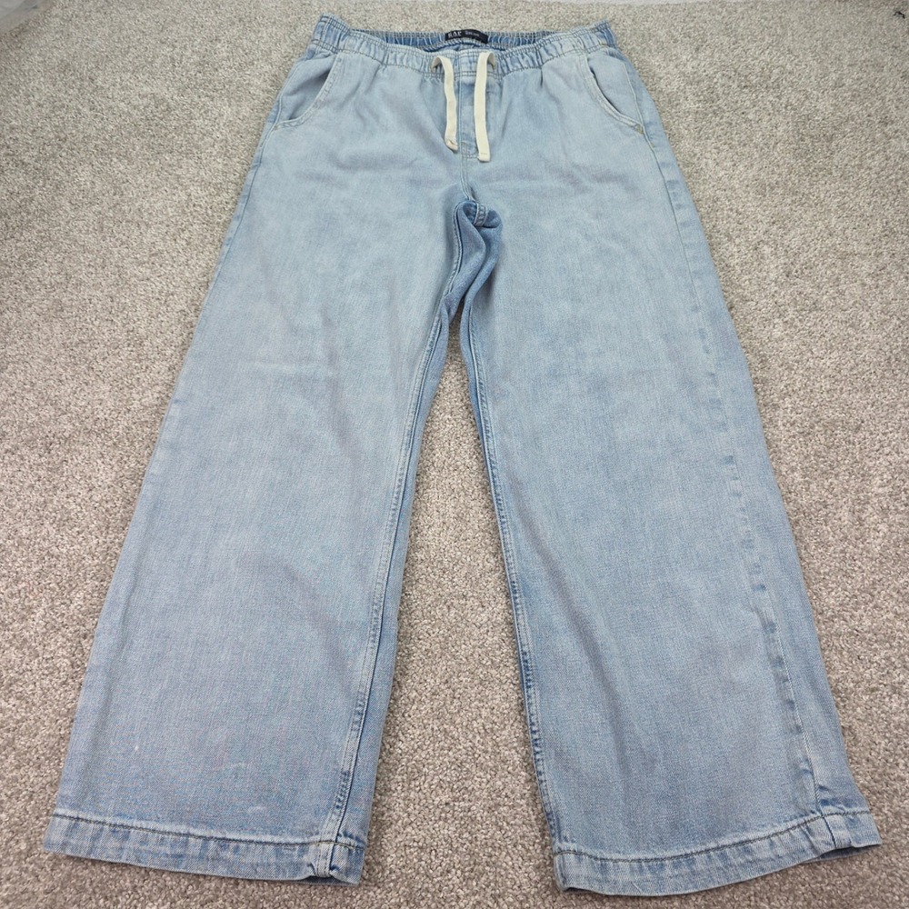 Gap Denim Womens High Rise Wide Leg Pull On Jeans Light Wash Blue Size M